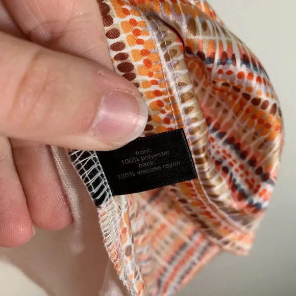 The Limited Top Women’s Medium Orange Satin Sleeveless Blouse Cowl Neck - Picture 4 of 6